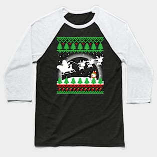 Santa Claus Santa Reindeer Baseball T-Shirt